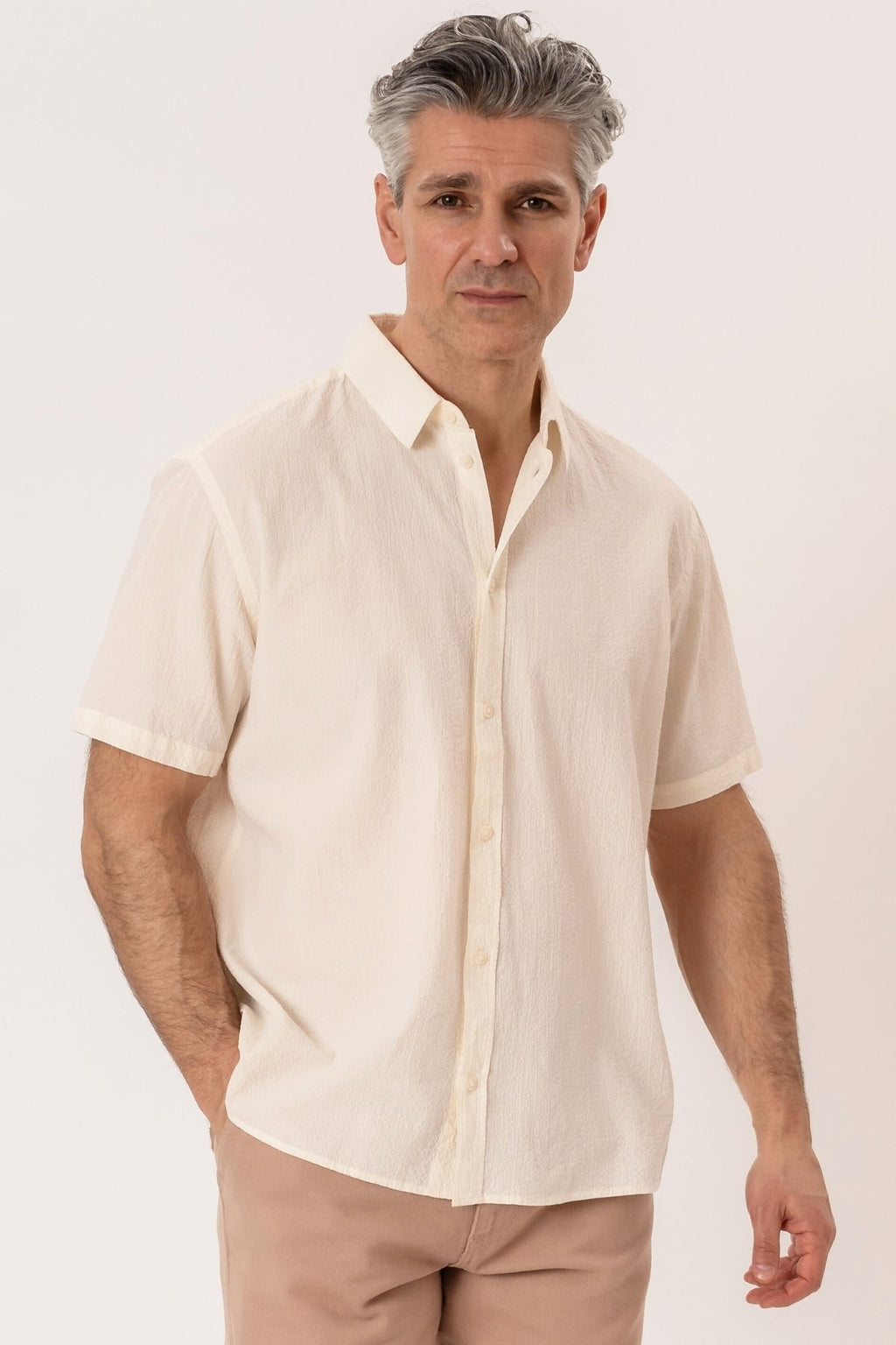 Avan Short-sleeved Shirt - Vanilla Ice