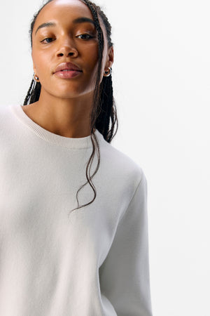 Pull Reynard à col rond - Cloud Dancer