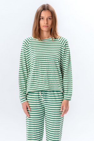 Stripped Long Sleeve Regular Fit - Green