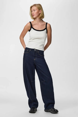 May Strap Top - Bright White-Black