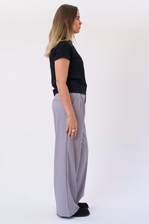 Paloma Pinstripe Pants - Taupe