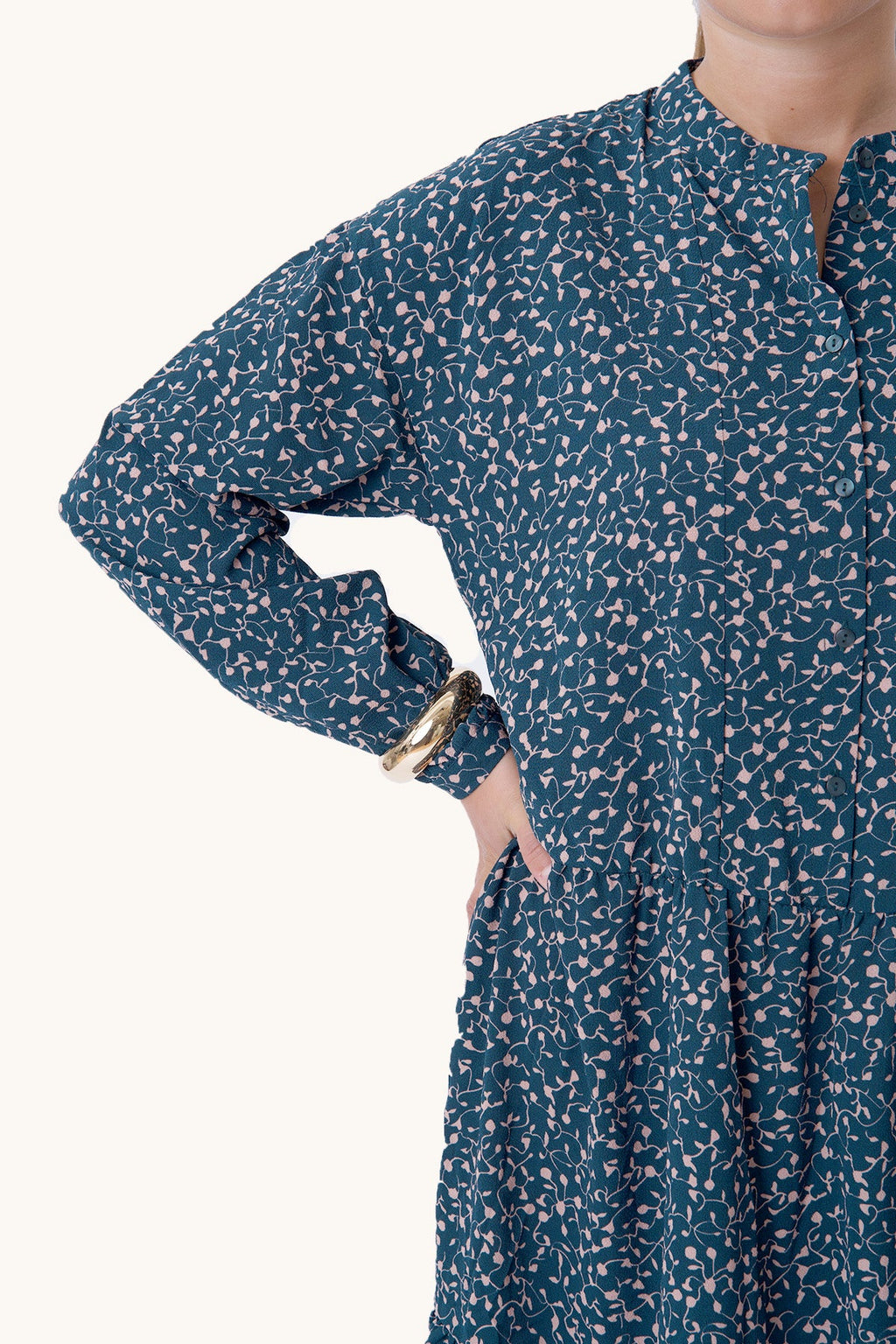 Robe Sara à manches longues - vert