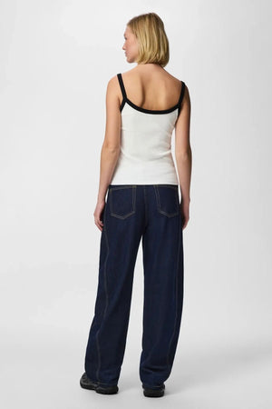 May Strap Top - Bright White-Black