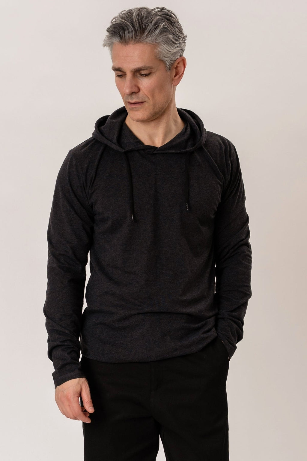 Sweat à capuche clair - gris foncé