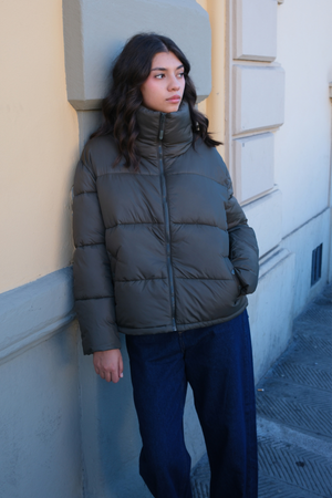 Veste bouffante courte - Olive