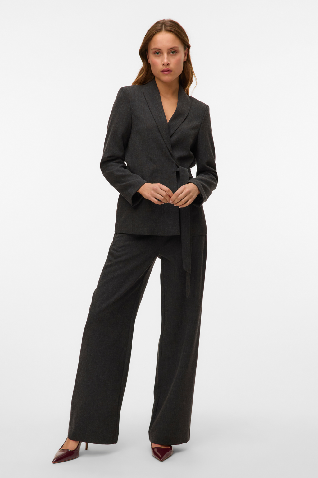 Bestie Wide Strap Pant - Melange gris foncé