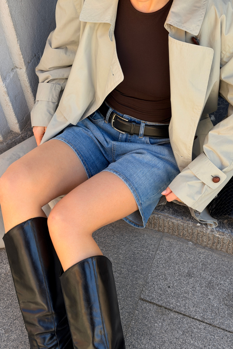 The Original Performance Denim Shorts - Denim bleu moyen (Femme)