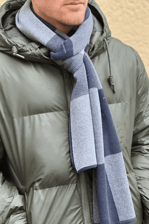 Écharpe - Grille Longue Bleue