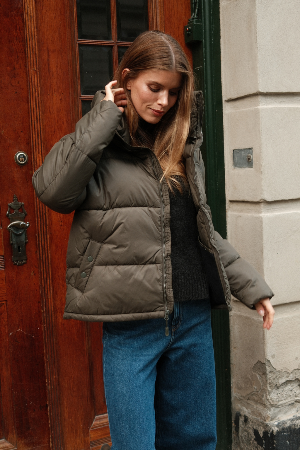 Veste bouffante courte - Olive