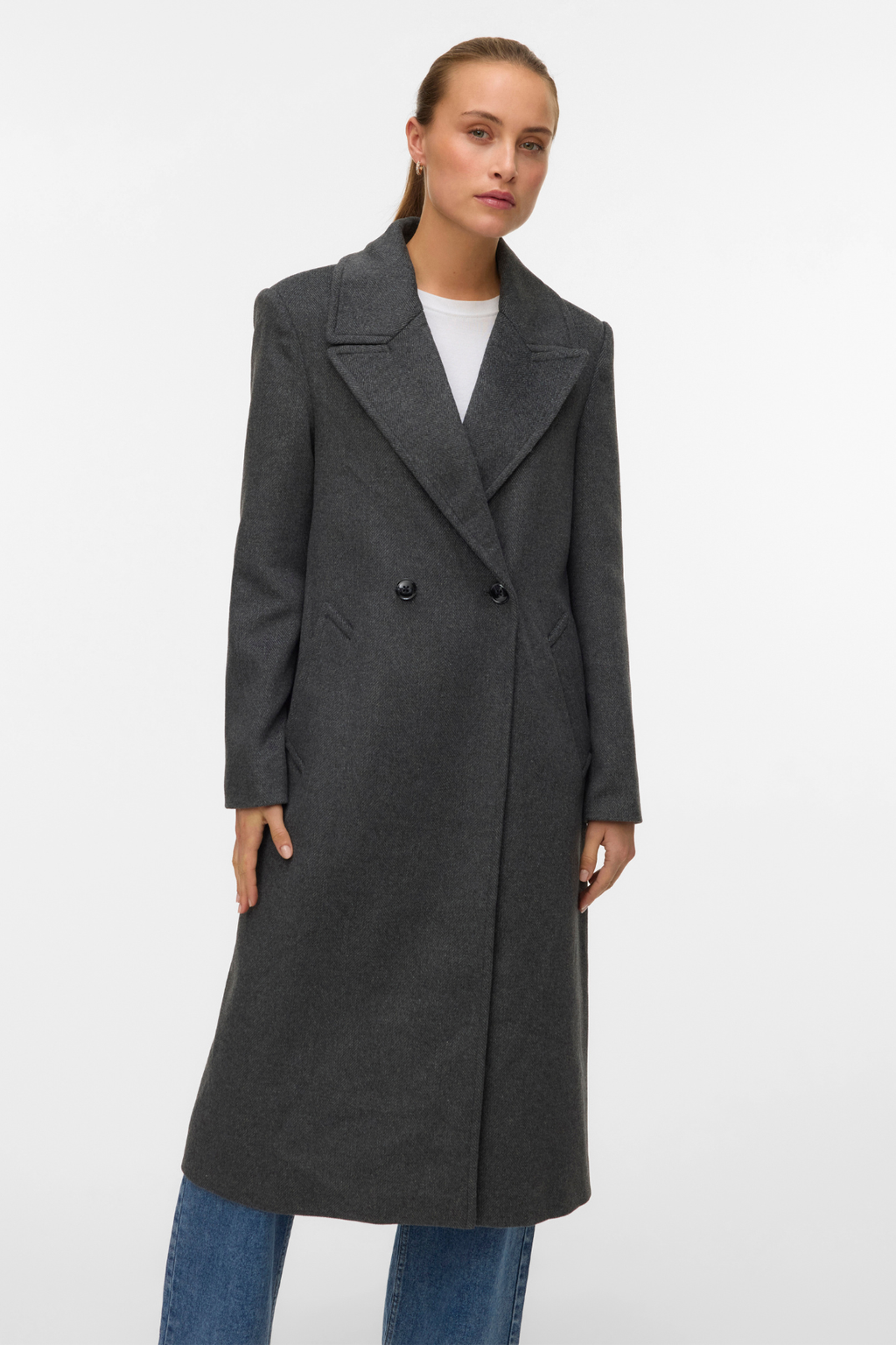 Garner Long Coat - Melange gris moyen