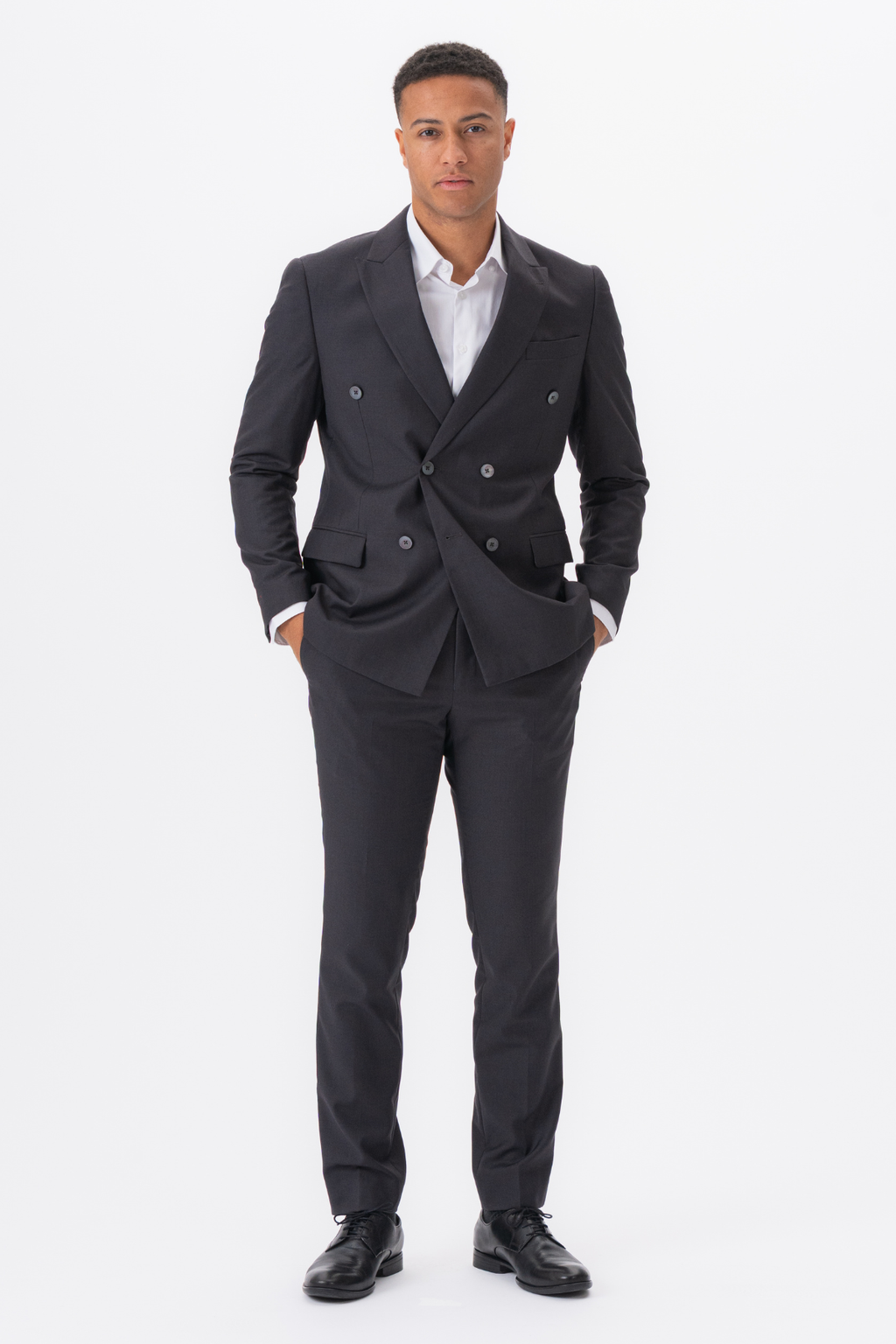 Premium Blazer à double poitrine - Grey-Brown