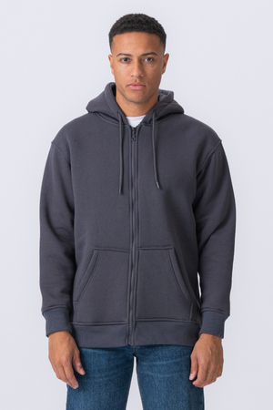 Relaxed Zip Hoodie - Dark Grey