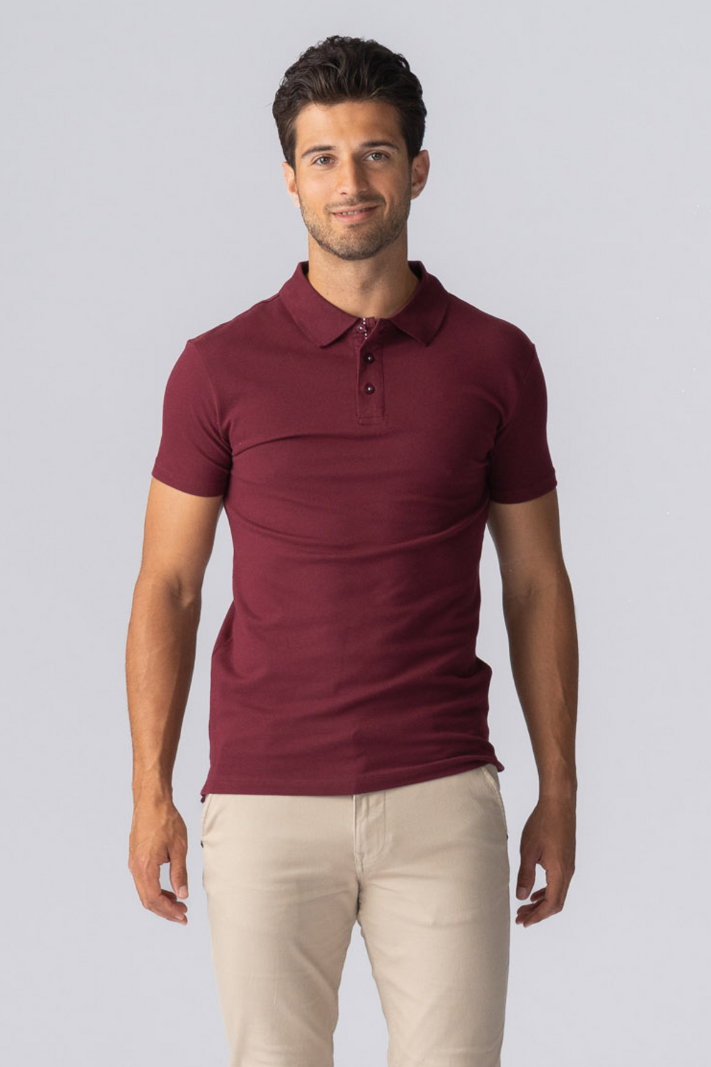 Muscle Polo Shirt - Burgundy