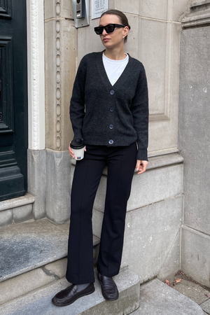 Cardigan tricoté - Melange gris foncé