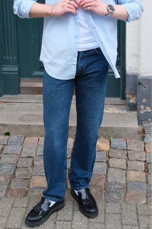 Jeans en ajustement détendu - denim bleu foncé