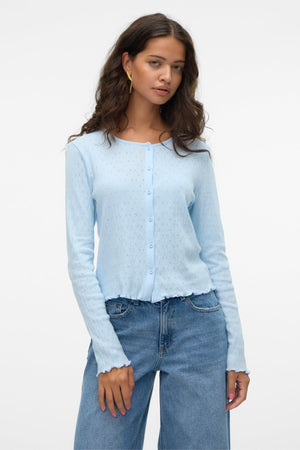 Isa O-Neck Cardigan - Nantucket Breeze