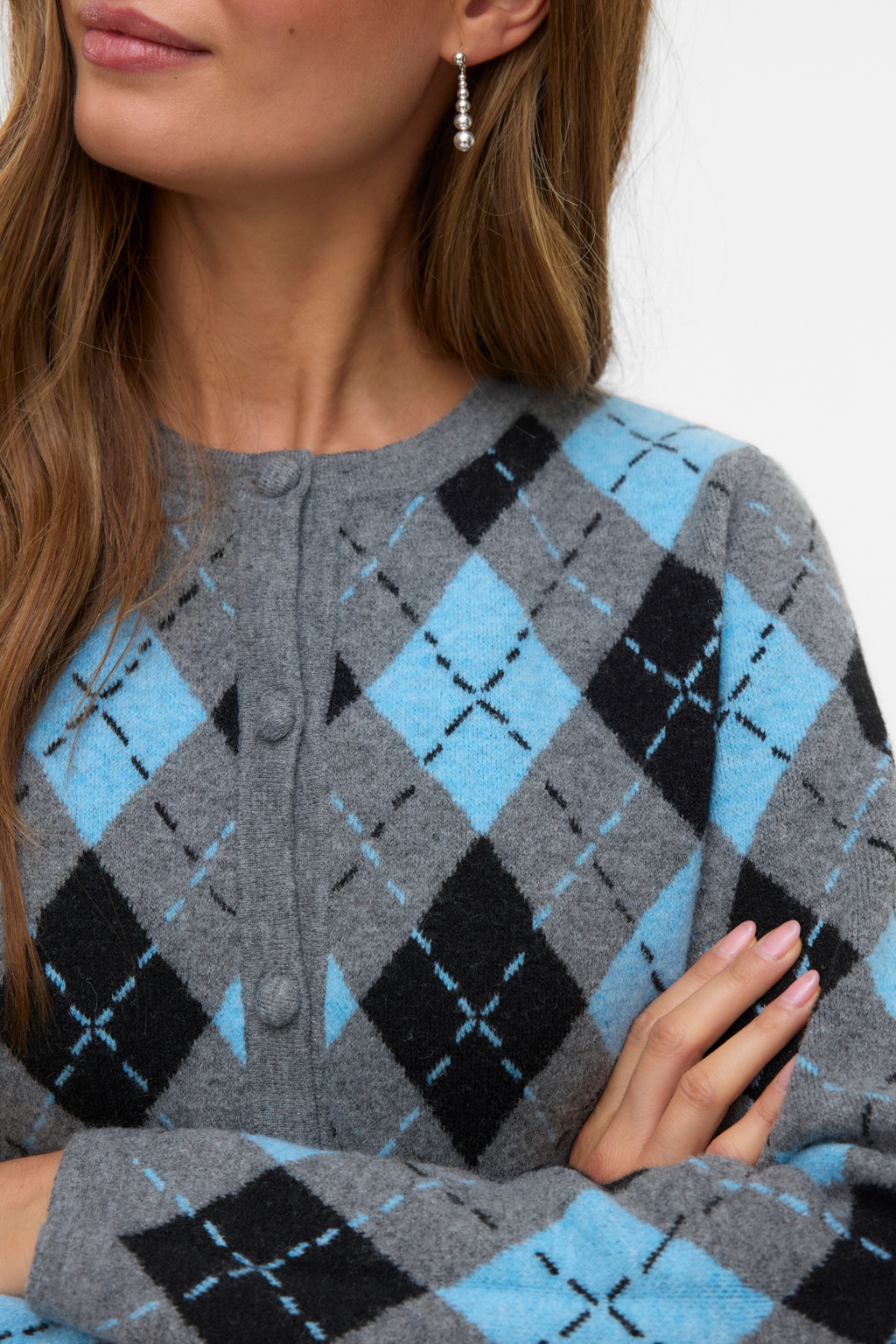 Giorgia O-Leck Cardigan - Melange gris moyen