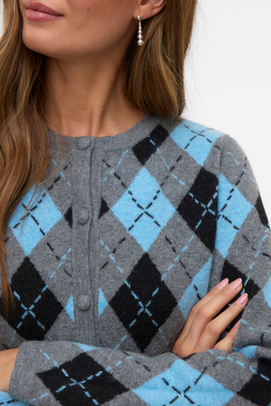 Giorgia O-Leck Cardigan - Melange gris moyen