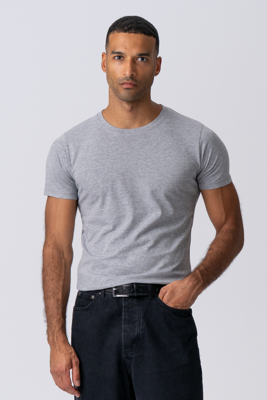 T-shirt musculaire - gris clair