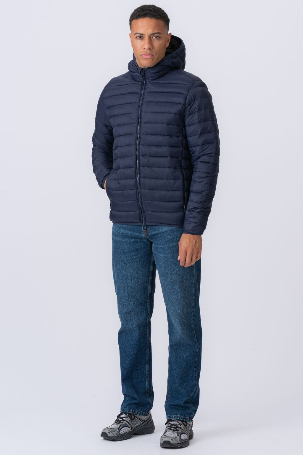 Blouson bouffant léger à capuche - Marine