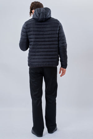 Blouson bouffant léger à capuche - Noir