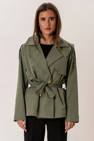 Sia Short Trenchcoat - Khaki
