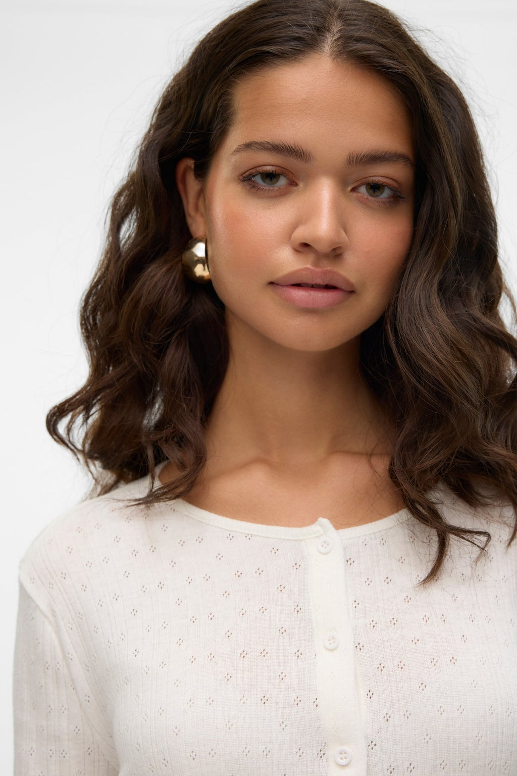 Isa O-Neck Cardigan - Snow White