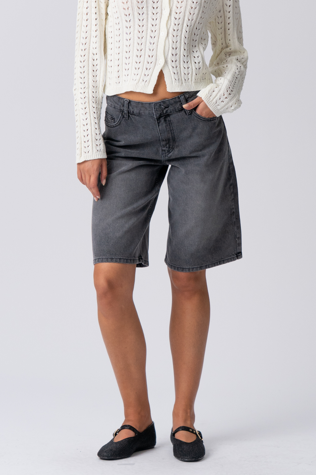 Denim Jorts - Black Denim