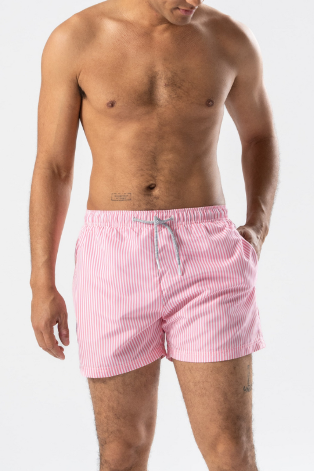 Swimshorts - Pale Red/ White