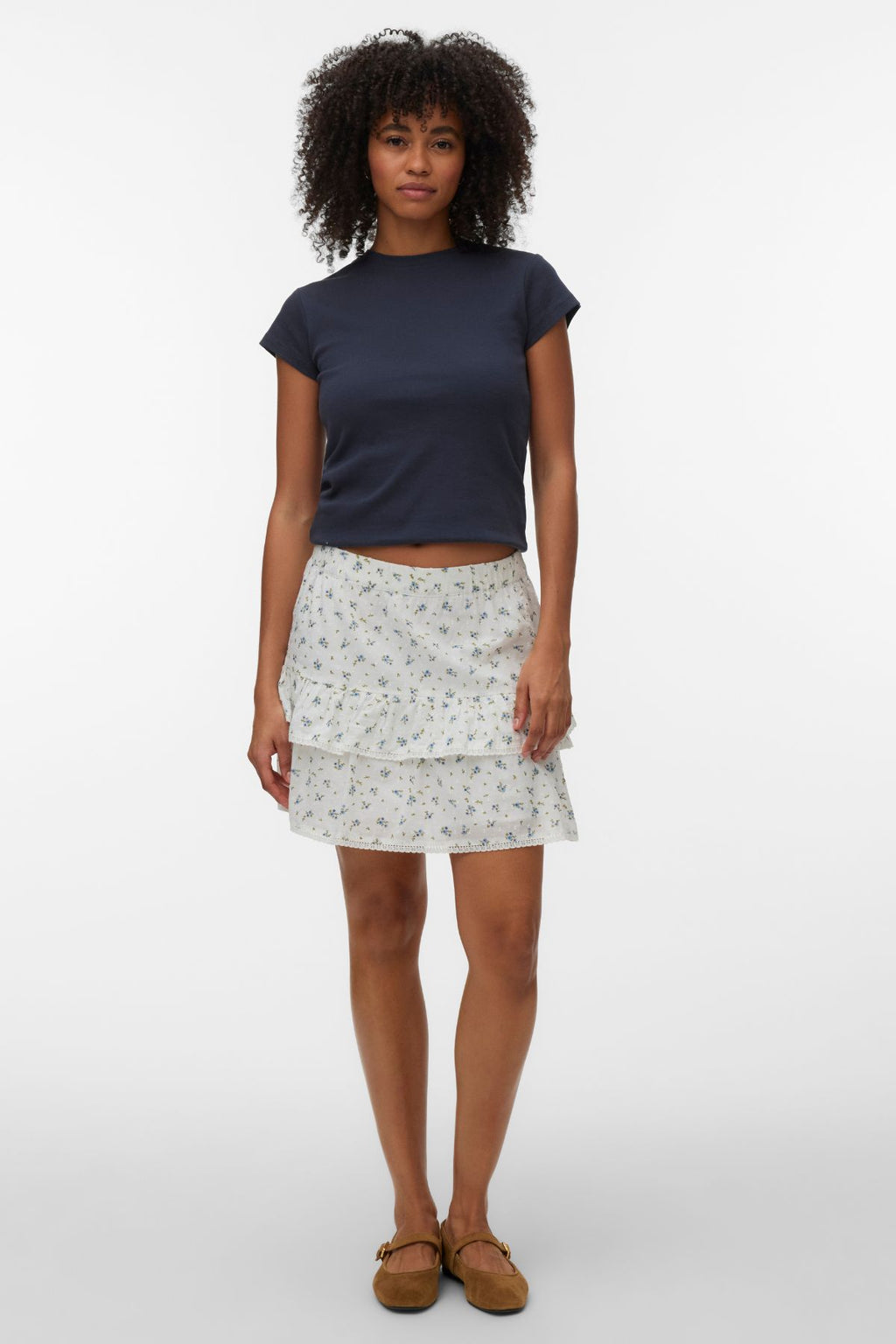 Jupe Courte Rine - Blanche Neige - Jaspe Bleu Marguerite