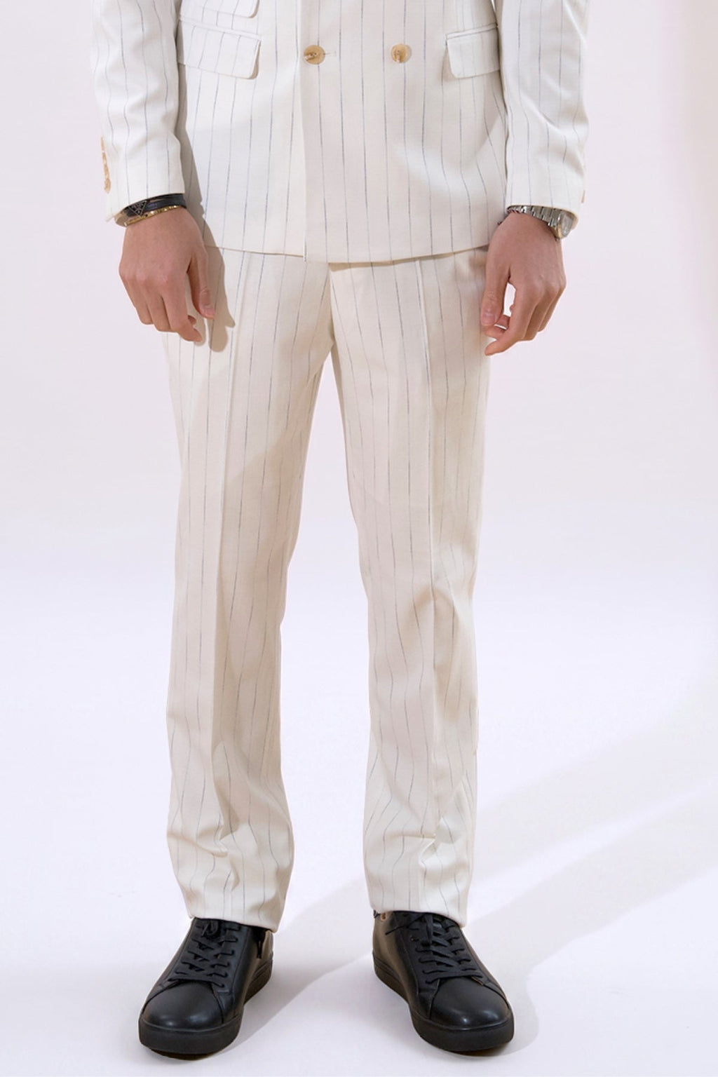 Classic Pants - White Pinstripe