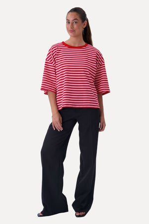 Zoe T-shirt - Red/Light Pink
