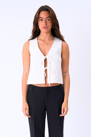 Gilet en lin - Off Blanc
