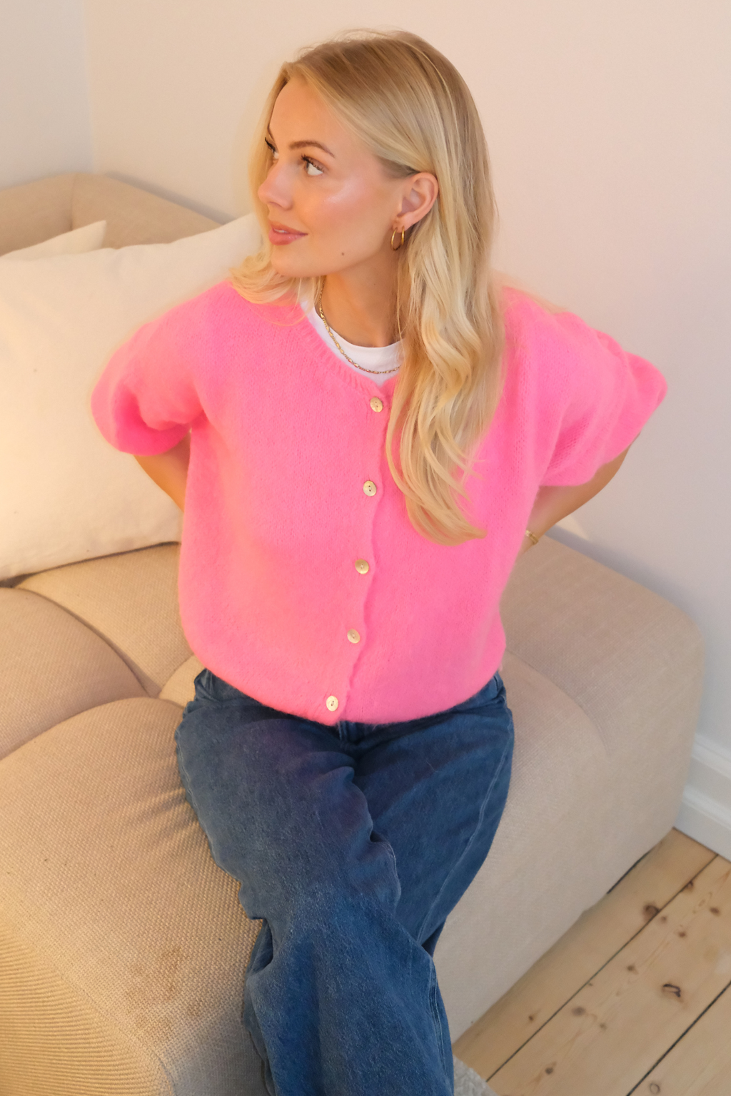 Tricot à manches courtes Mary - Rose bébé