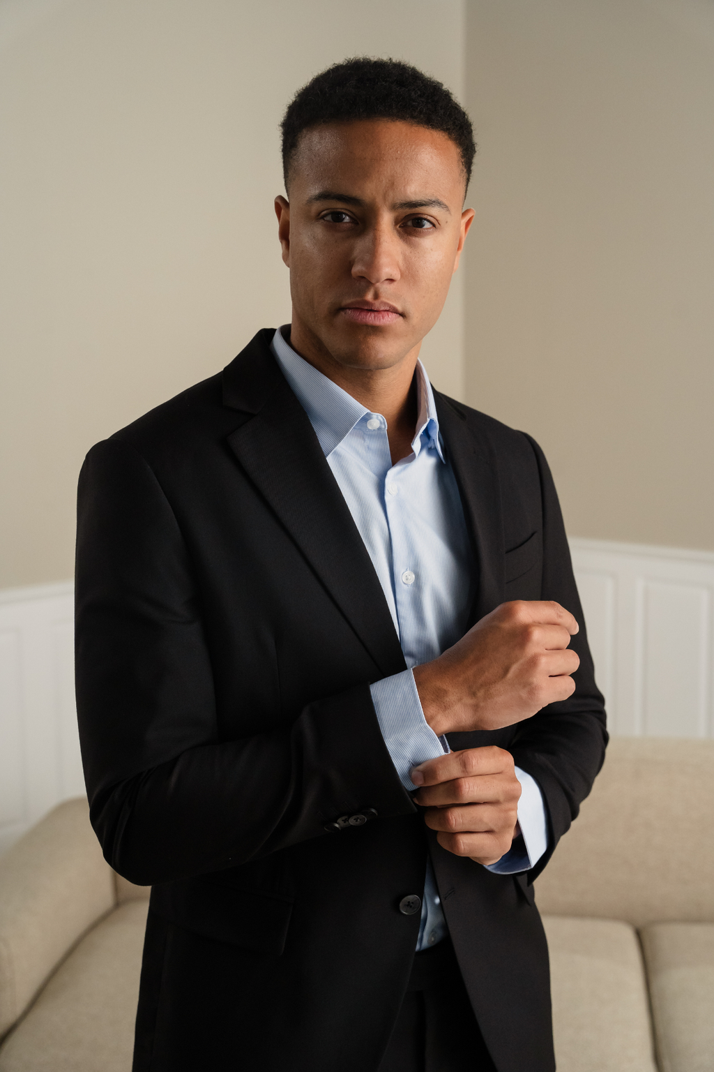 Premium Blazer à un seul poitrine - noir