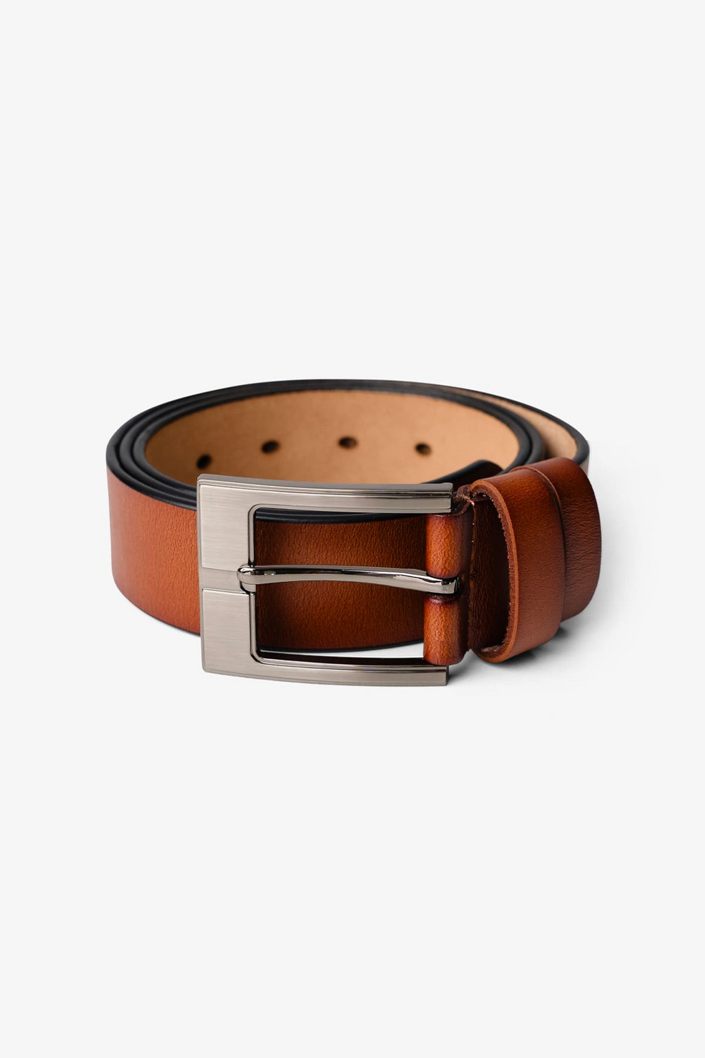 Abilene Belt - Dark Brown Leather - Grey Buckle