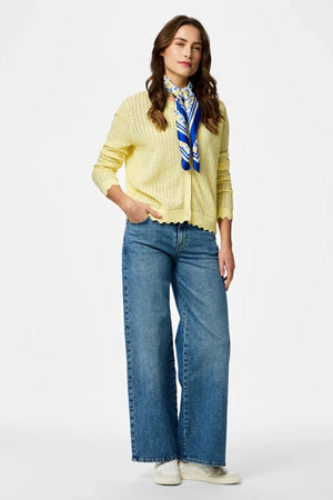Cardigan en tricot à col rond Scout - Vanille française