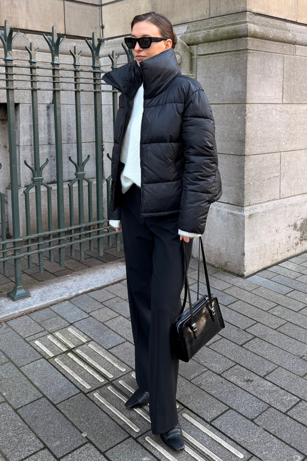 Veste bouffante courte - noir