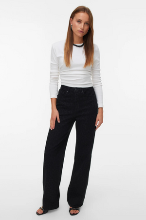 Tessa Wide Jeans Print animal - Black Denim Leopard