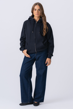 Basic Zip Hoodie - Dark Navy