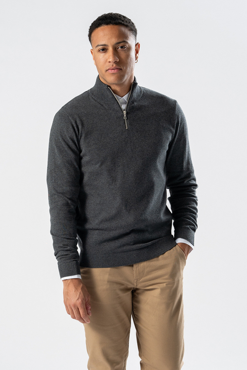 Pullover Half Zip - Mélange anthracite