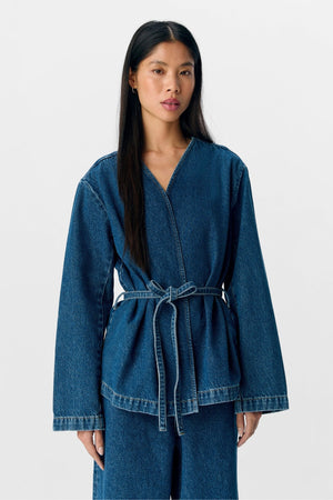 Mallie Blazer - Medium Blue Denim