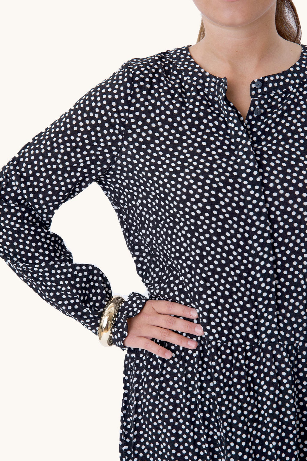 Anna long-sleeved dress - Black