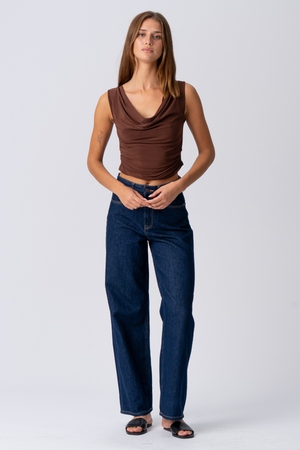 Elisa Waterfall Top - Brown