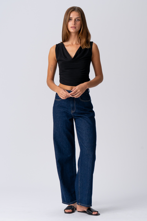 Elisa Waterfall Top - noir