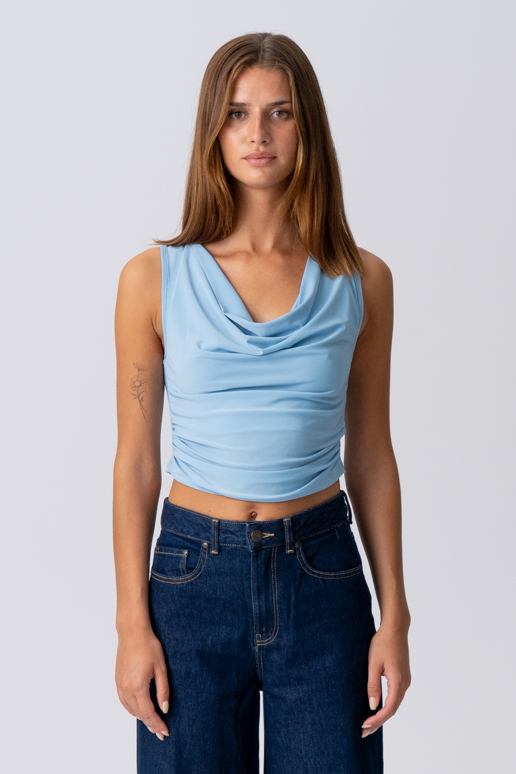 Elisa Waterfall Top - Light Blue