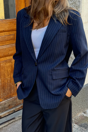 Blazer surdimensionné - Marine Pinstripe