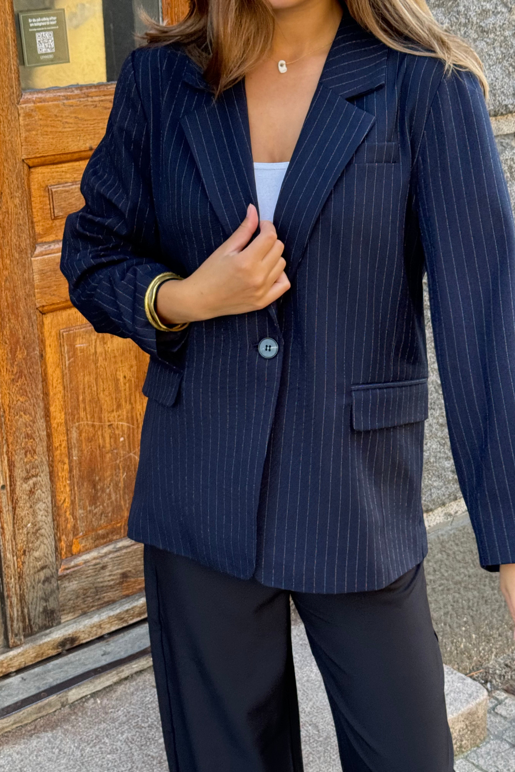 Blazer surdimensionné - Marine Pinstripe