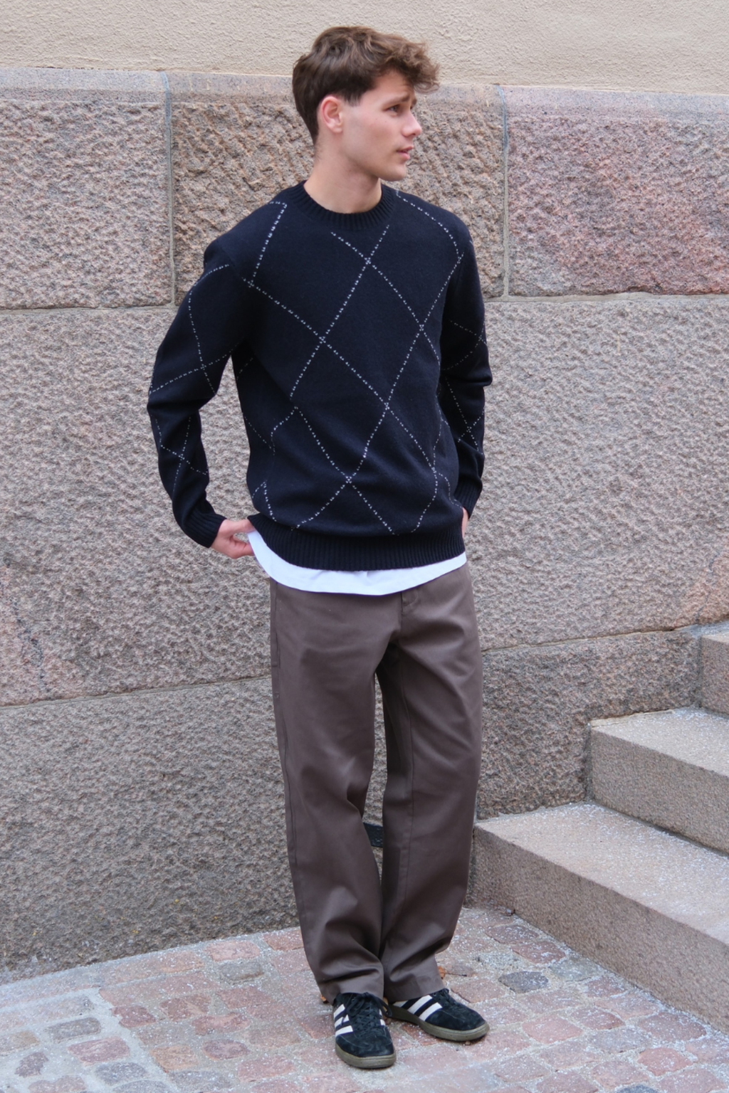 Chino droit en coton - Olive