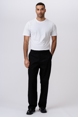 Chino droit en coton - Noir